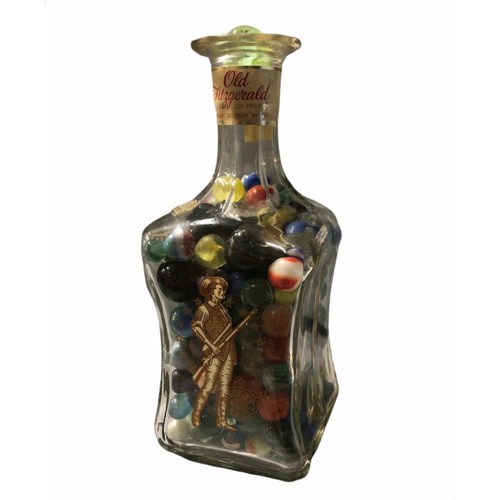 Old Fitzgerald Colonial Decanter Full of Marbles